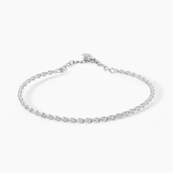 Bracelet Jonc Twist Argent Blanc