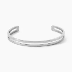 Marc Orian Bracelets Homme|Bracelets Acier Inoxydable > Bracelet Jonc Valen Acier Blanc Sans Pierre