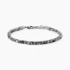 JOURDAN Bracelets Homme|Bracelets Acier Inoxydable > Bracelet Acier Blanc Obsidienne Hématite