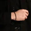 JOURDAN Bracelets Homme|Bracelets Acier Inoxydable > Bracelet Acier Blanc Pierre De Synthese Bronzite Agate
