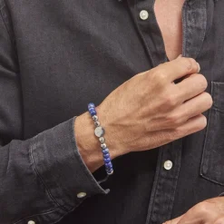 JOURDAN Bracelets Homme|Bracelets Acier Inoxydable > Bracelet 1921 Acier Blanc œil De Tigre