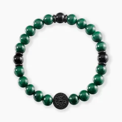 JOURDAN Bracelets Homme|Bracelets Acier Inoxydable > Bracelet Acier Noir Malachite