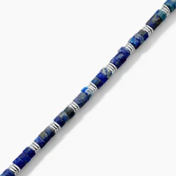 JOURDAN Bracelets Homme|Bracelets Acier Inoxydable > Bracelet Arttu Acier Argenté Lapis Lazuli