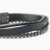 Bracelet Jourdan Cuir De Vache Noir Hématite
