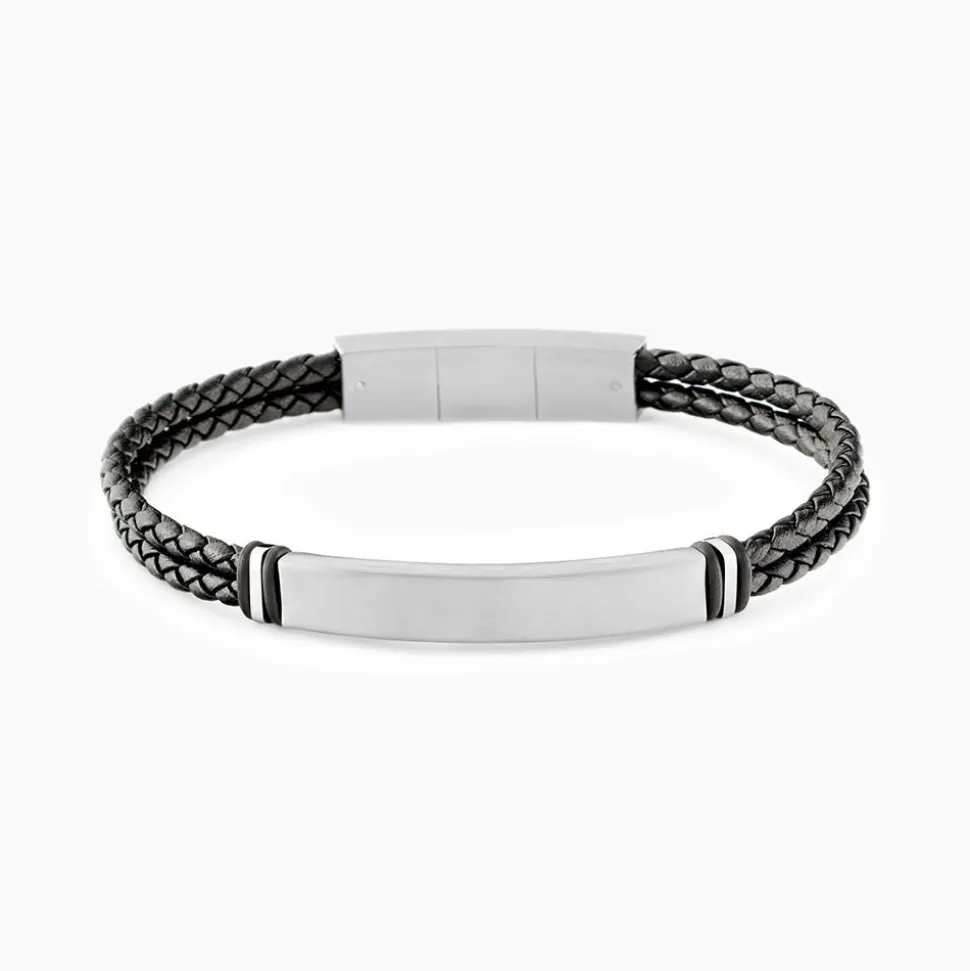 Bracelet Jourdan Cuir De Vache Noir