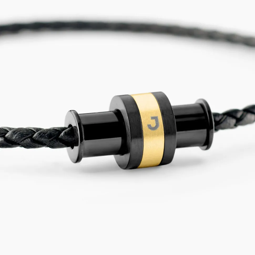 Bracelet Jourdan Cuir De Vache Noir