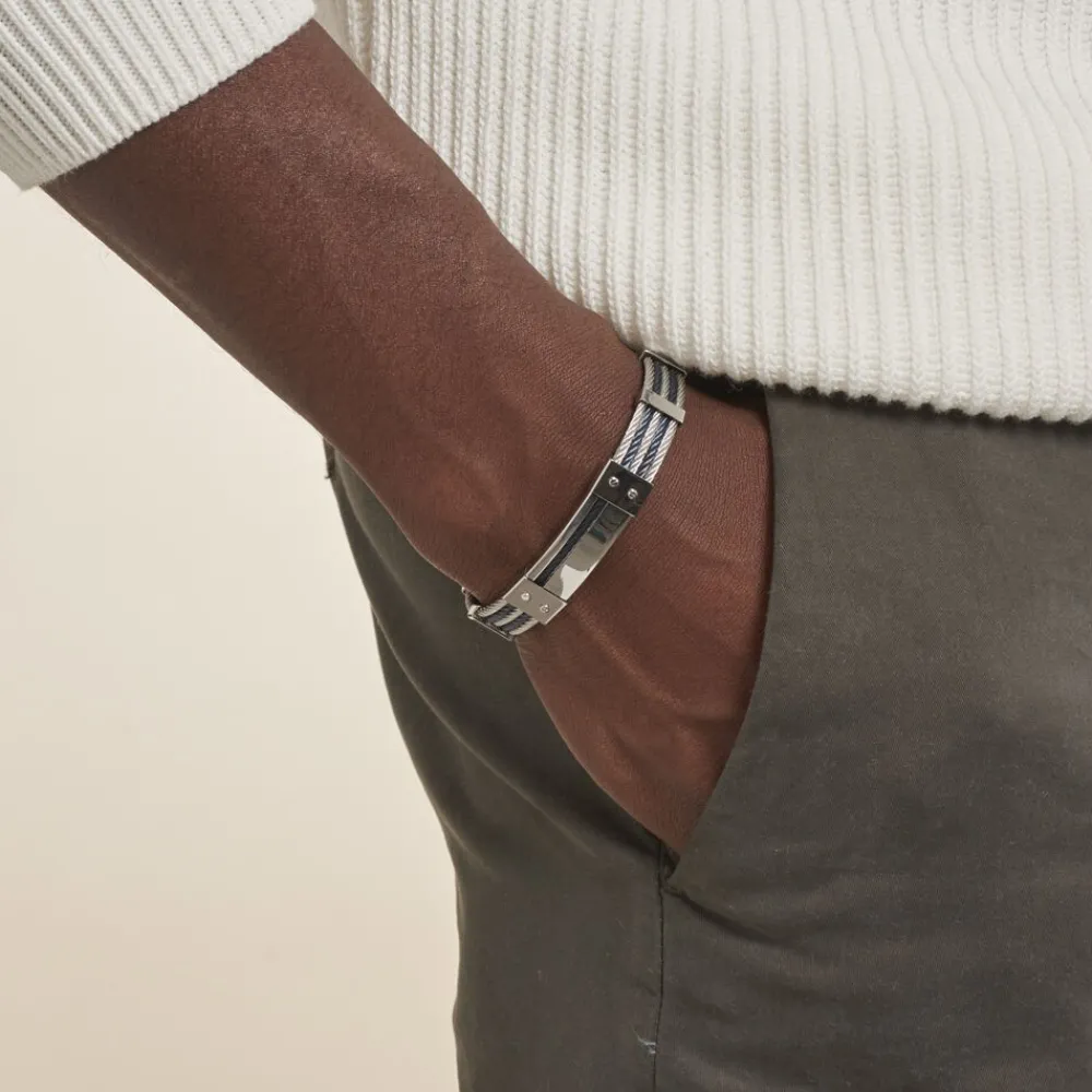 JOURDAN Bracelets Homme|Bracelets Acier Inoxydable > Bracelet Herens Acier Blanc