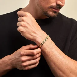 JOURDAN Bracelets Homme|Bracelets Acier Inoxydable > Bracelet Manathan Acier Doré