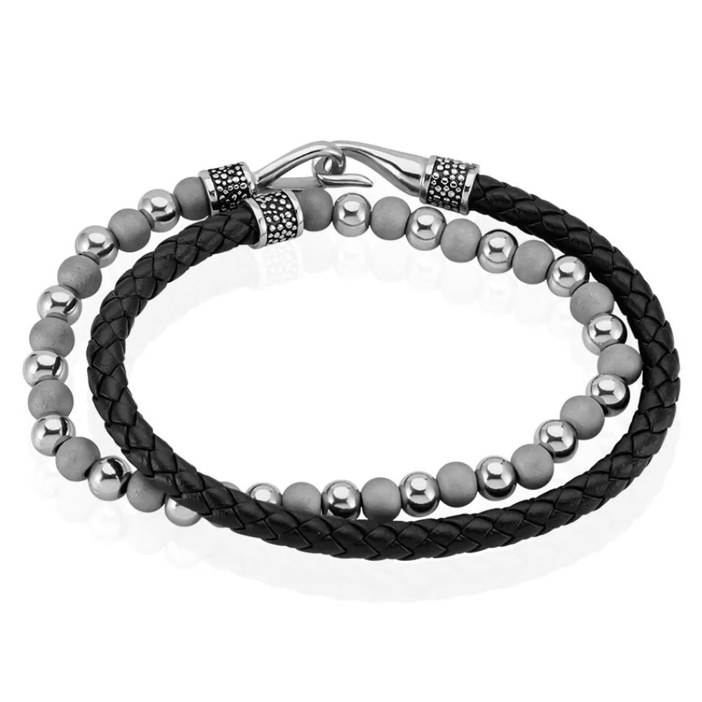 JOURDAN Bracelets Cuir|Bracelets Homme > Bracelet Pheonix Cuir Noir