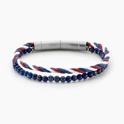 Bracelet Jourdan Renatus Acier Argenté Lapis Lazuli
