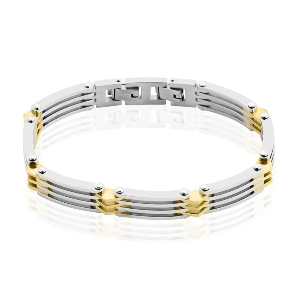 JOURDAN Bracelets Homme|Bracelets Acier Inoxydable > Bracelet Rio Acier Bicolore