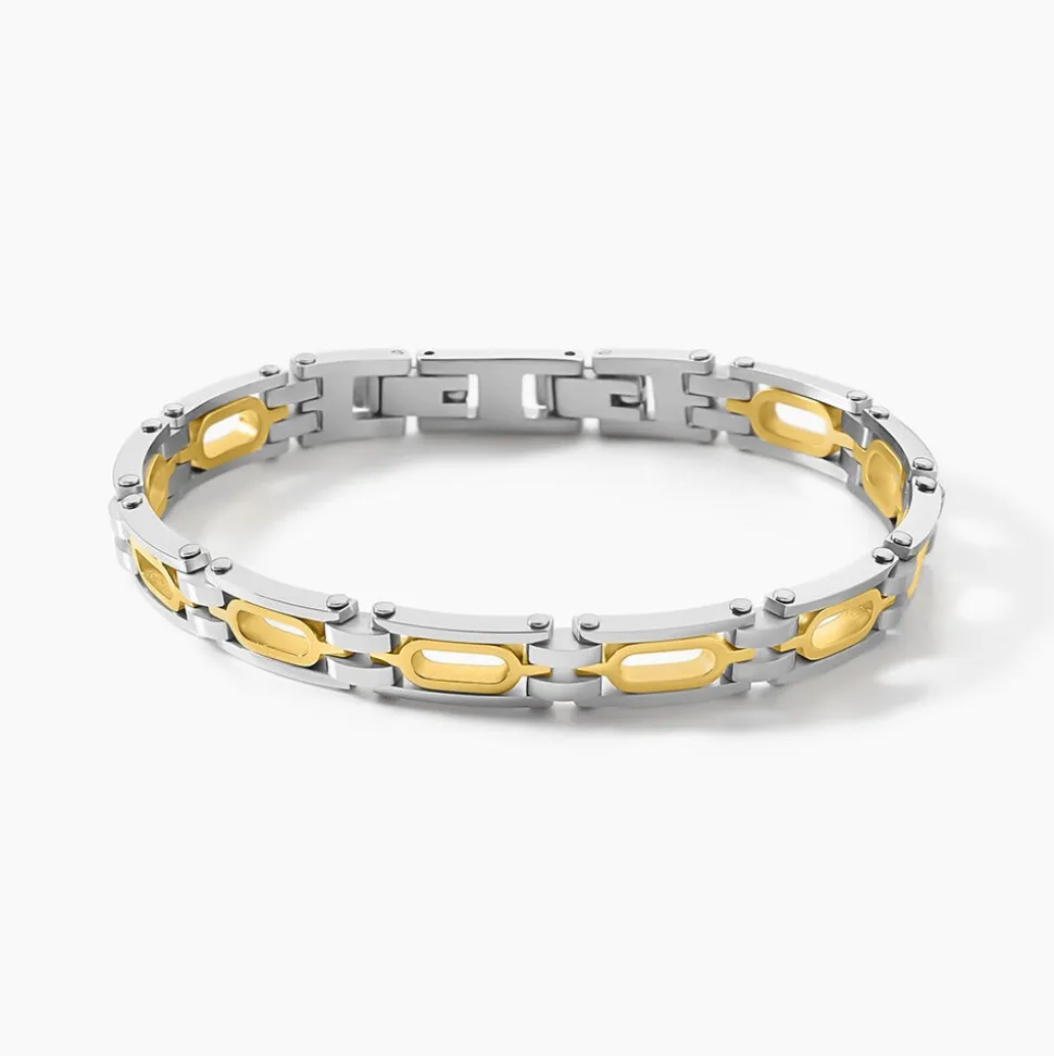 Bracelet Jourdan Wild Acier Blanc Et Jaune