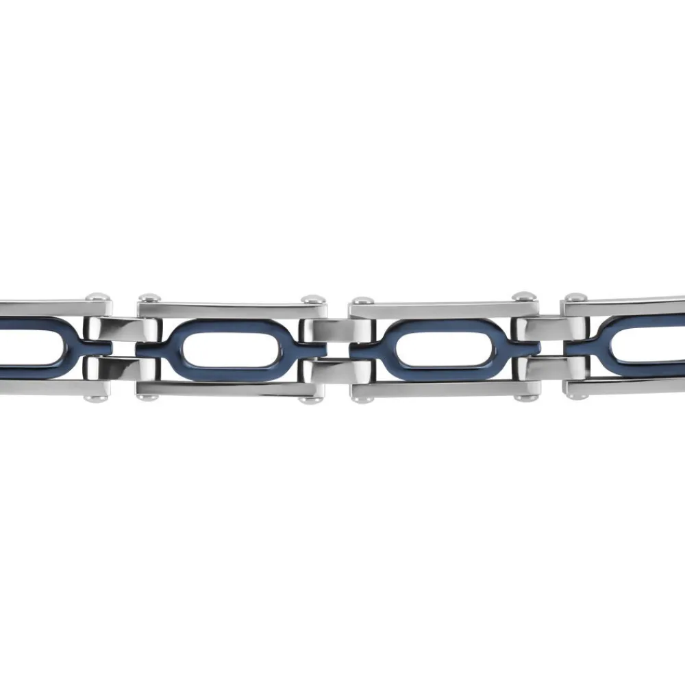 JOURDAN Bracelets Homme|Bracelets Acier Inoxydable > Bracelet Wild Acier Blanc Et Bleu
