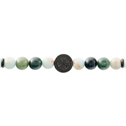 JOURDAN Bracelets Homme|Bracelets Quartz > Bracelet Yasur Acier Noir Quartz Amazonite acier noir quartz vert