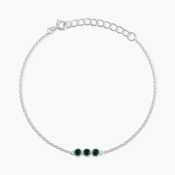 Marc Orian Bijoux Zirconium|Bracelets > Bracelet Kasey Argent Blanc Oxyde De Zirconium argent blanc oxyde vert