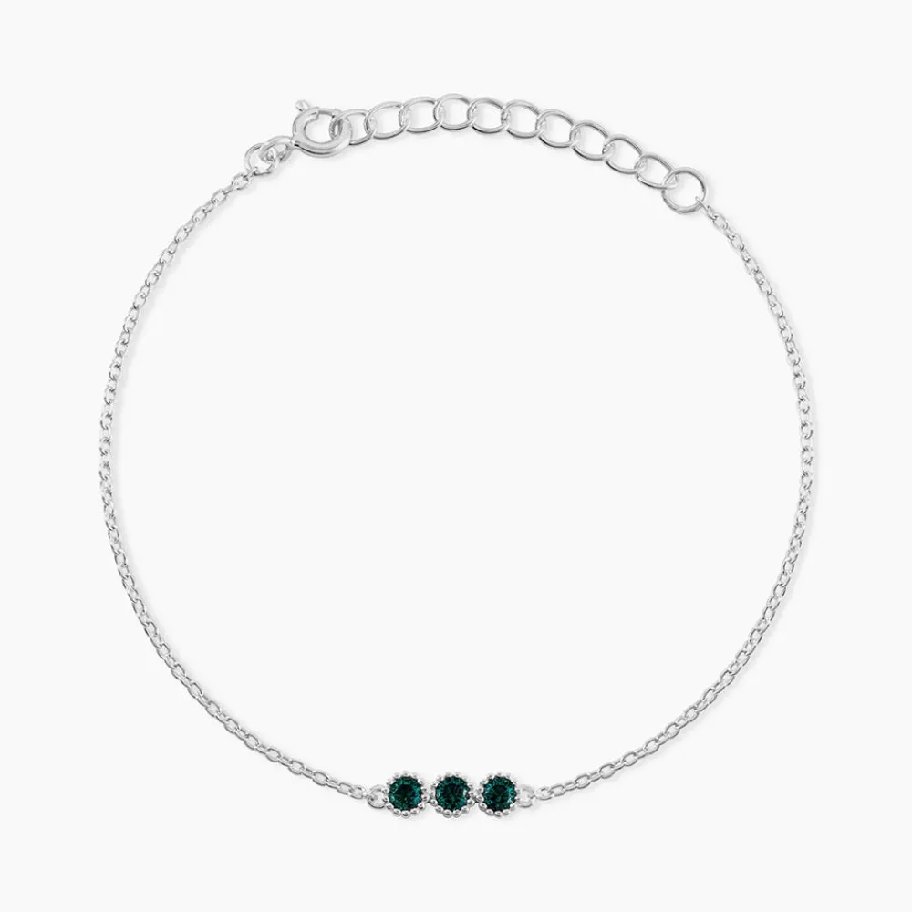 Marc Orian Bijoux Zirconium|Bracelets > Bracelet Kasey Argent Blanc Oxyde De Zirconium argent blanc oxyde vert