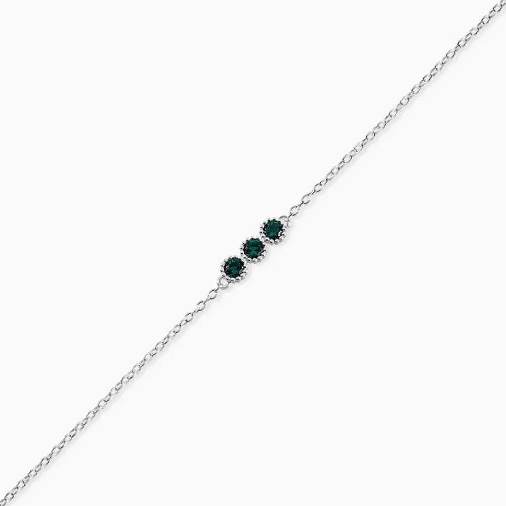 Marc Orian Bijoux Zirconium|Bracelets > Bracelet Kasey Argent Blanc Oxyde De Zirconium argent blanc oxyde vert
