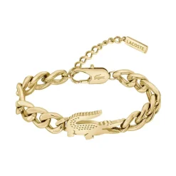 LACOSTE BIJOUX Bracelets Homme|Bracelets Acier Inoxydable > Bracelet Lacoste Crocodile Acier Jaune
