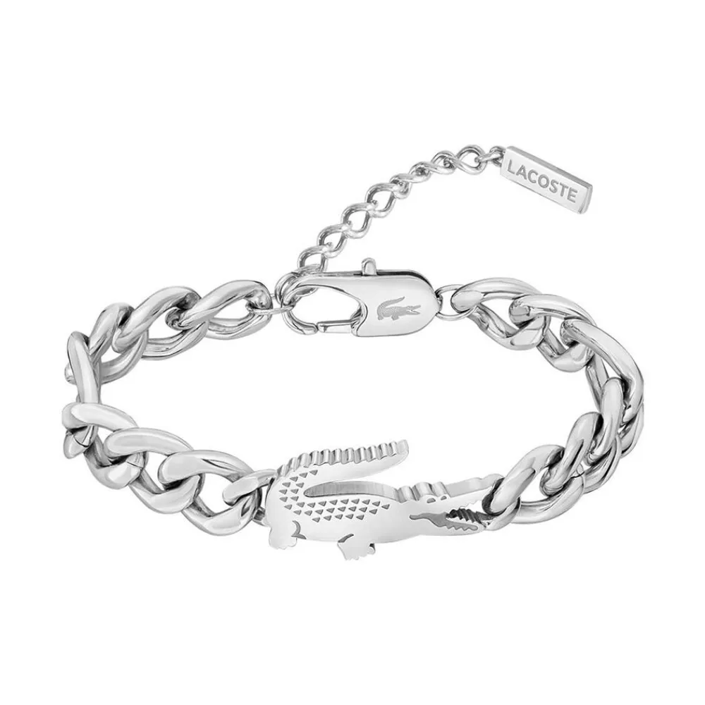 LACOSTE BIJOUX Bracelets Homme|Bracelets Acier Inoxydable > Bracelet Lacoste Crocodile Acier Blanc