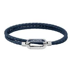 Bracelet Lacoste Starboard Cuir De Veau Bleu