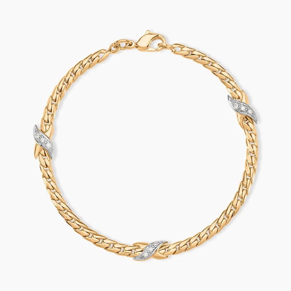 Bracelet Lamyae Plaqué Or Jaune Oxyde De Zirconium