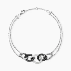 Marc Orian Bracelets|Idées Cadeaux Femme > Bracelet Link Argent Blanc Céramique Et Oxyde De Zirconium