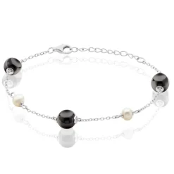 Marc Orian Bracelets|Idées Cadeaux Femme > Bracelet Lucia Cera Argent Blanc Perle De Culture Et Céramique