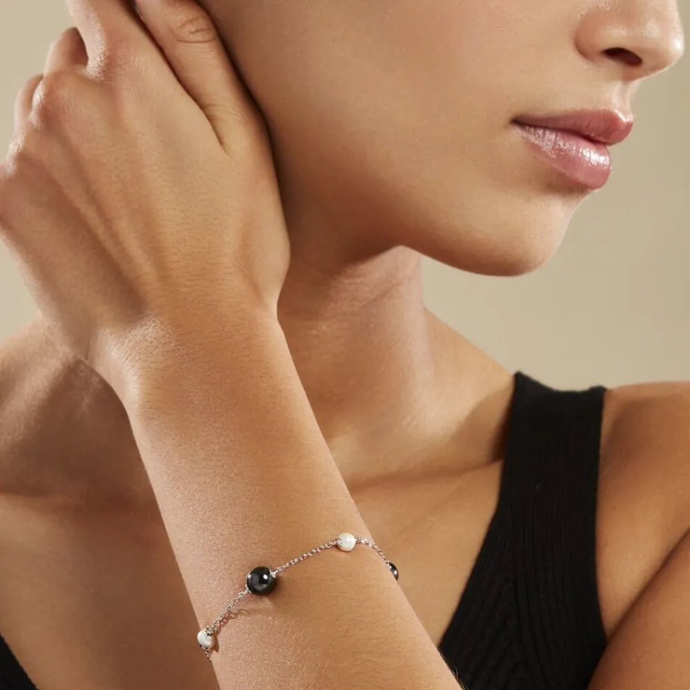 Marc Orian Bracelets|Idées Cadeaux Femme > Bracelet Lucia Cera Argent Blanc Perle De Culture Et Céramique
