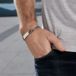 Marc Orian Bracelets Homme|Bracelets Acier Inoxydable > Bracelet Ludo Acier Blanc