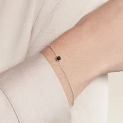 Marc Orian Bijoux Zirconium|Bracelets > Bracelet Lylwenn argent blanc oxyde de zirconium noir