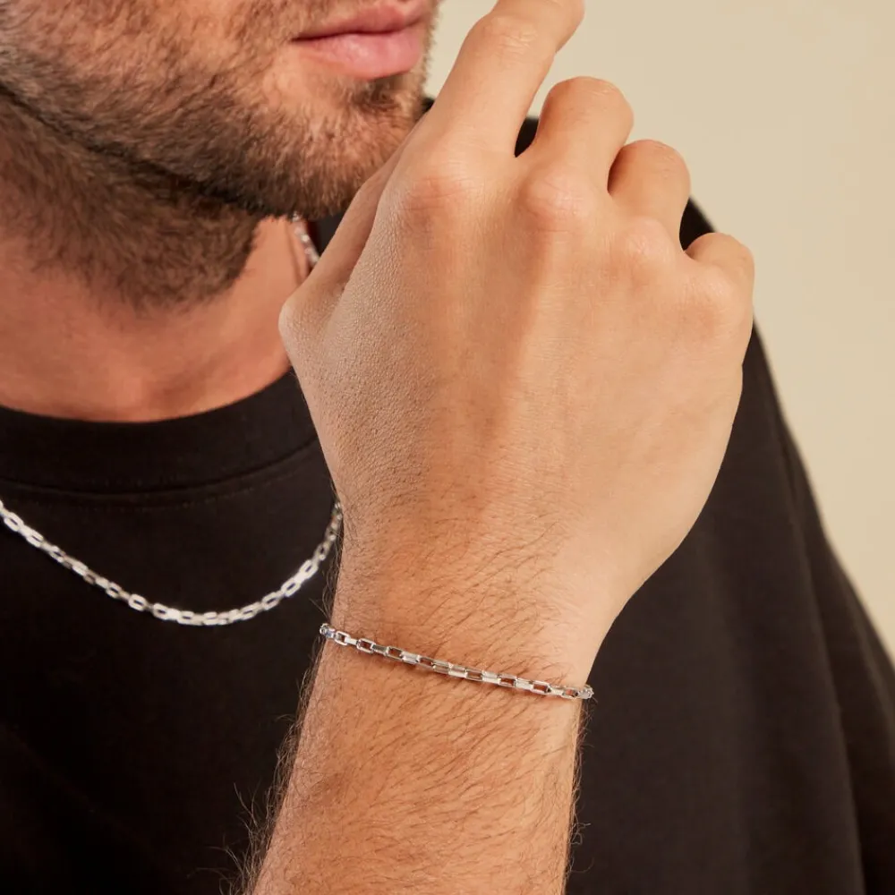 Marc Orian Bracelets Mailles|Bracelets Homme > Bracelet Maille Donte Argent Blanc