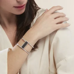 Bracelet Manchette Acier Blanc Maria