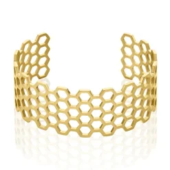 Bracelet Manchette Ouvert Acier Doré Buglose