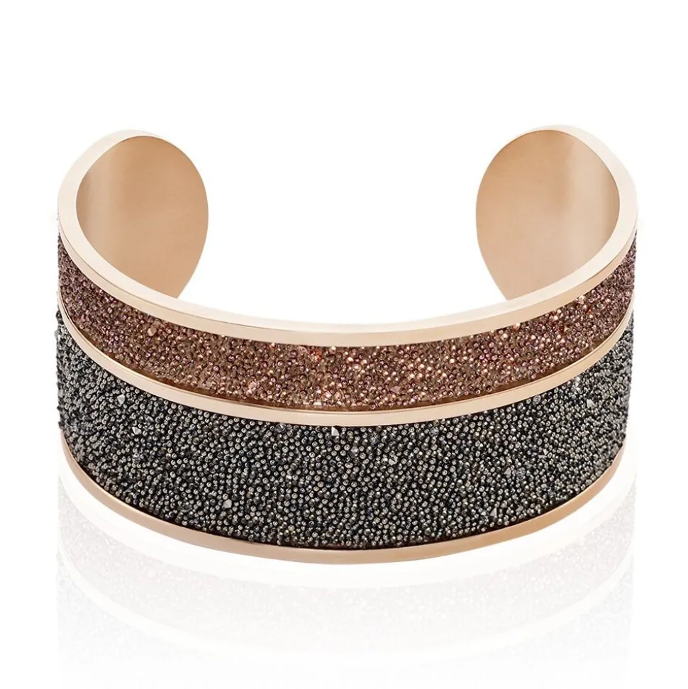 Bracelet Manchette Ouvert Acier Rose Carron