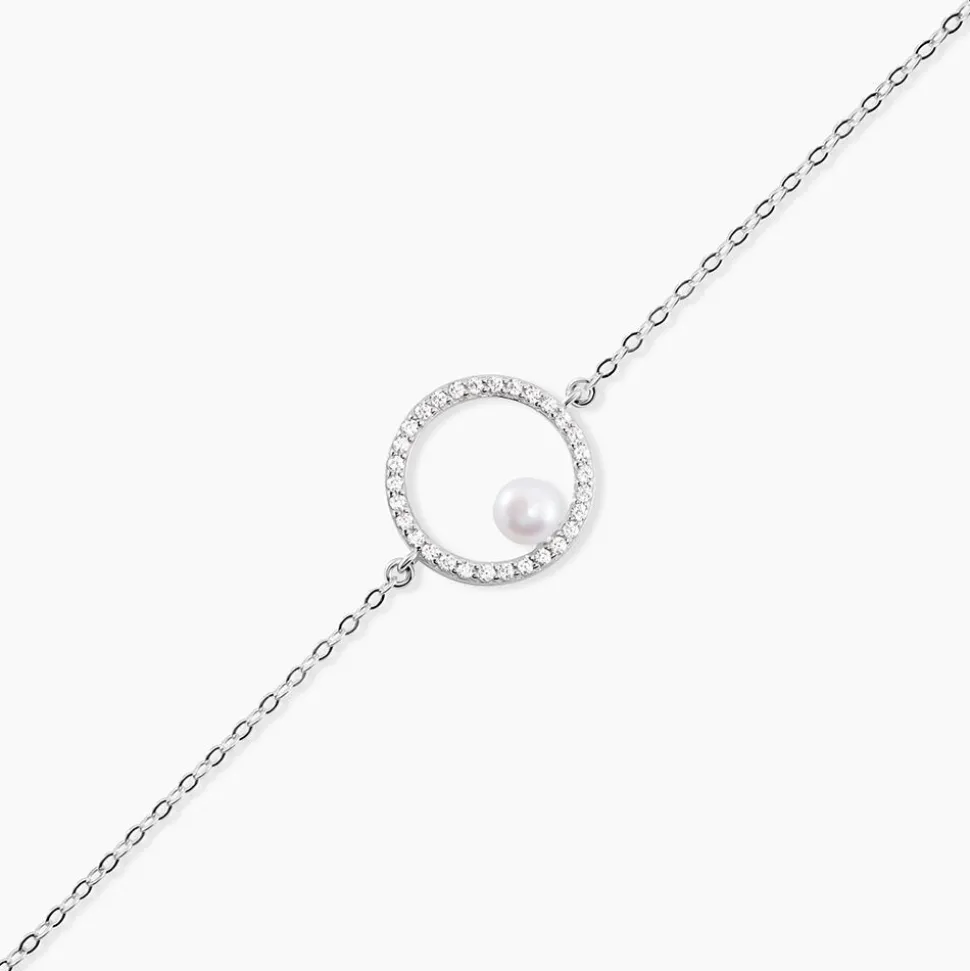Bracelet Marthe Argent Blanc Perle De Culture Et Oxyde De Zirconium