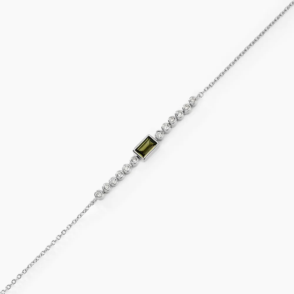 Marc Orian Bijoux Zirconium|Bracelets > Bracelet Mayfair Argent Blanc Oxyde De Zirconium argent blanc oxyde vert