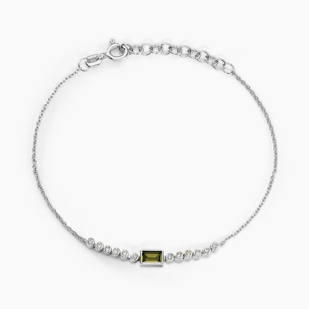 Marc Orian Bijoux Zirconium|Bracelets > Bracelet Mayfair Argent Blanc Oxyde De Zirconium argent blanc oxyde vert