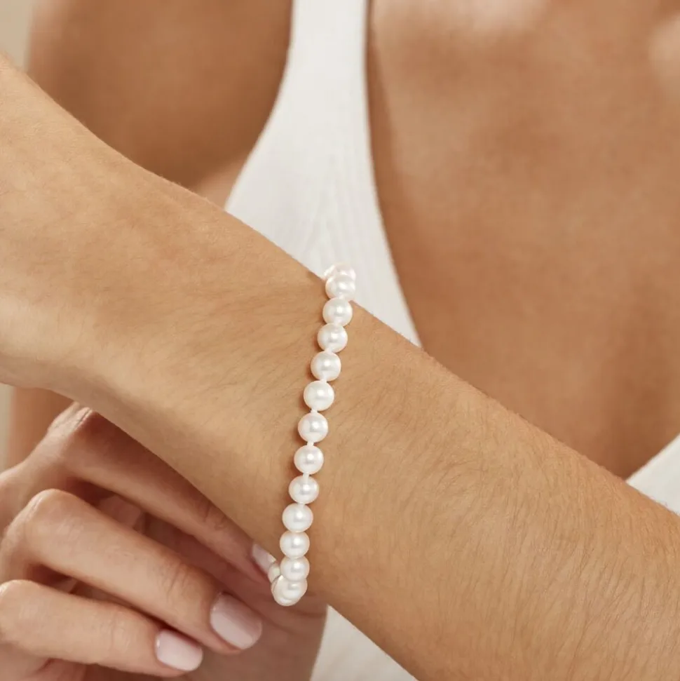 Bracelet Merrane Or Jaune Perle De Culture