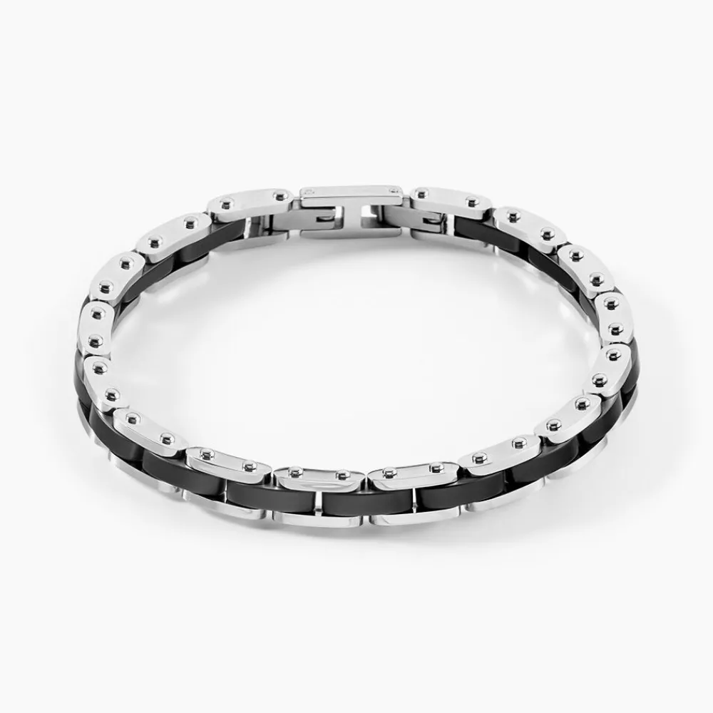 JOURDAN Bracelets Homme|Bracelets Acier Inoxydable > Bracelet Métal Acier Blanc Onyx