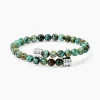 Bracelet Naturel Acier Blanc Turquoise
