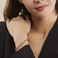 Marc Orian Bracelets|Idées Cadeaux Femme > Bracelet Nazima Maille Marine Argent Blanc