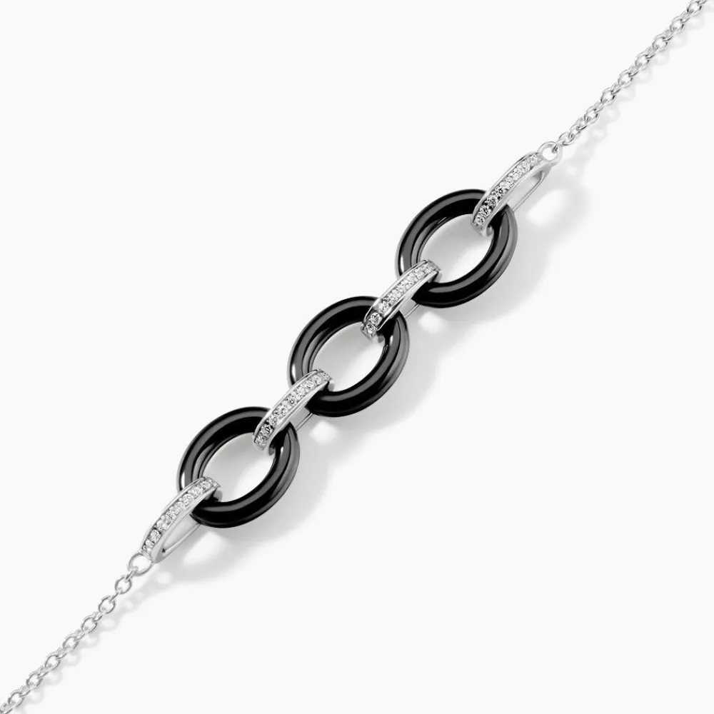 Marc Orian Bracelets|Bijoux Fantaisie > Bracelet Nowell Argent Blanc Oxyde De Zirconium Et Céramique