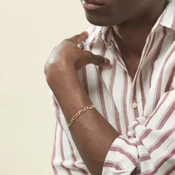 Marc Orian Bracelets Or|Bracelets Homme > Bracelet Ophelio Maille Alternee 1/1 Or Jaune