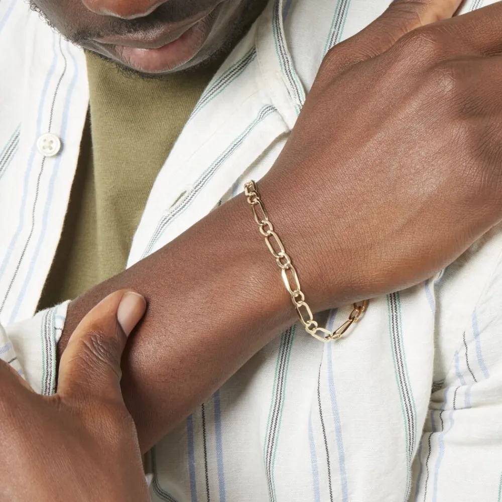 Marc Orian Bracelets Or|Bracelets Homme > Bracelet Ophelio Maille Alternee 1/1 Or Jaune
