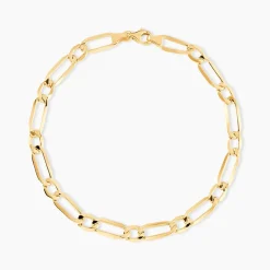 Bracelet Ophelio Maille Alternee 1/1 Or Jaune