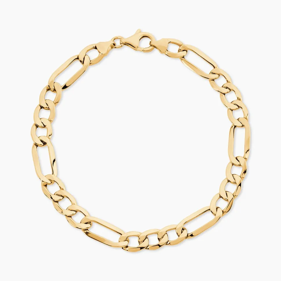 Bracelet Or Jaune Maille Alternée
