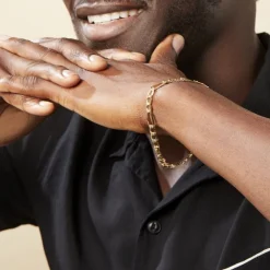 Marc Orian Bracelets Or|Bracelets Homme > Bracelet Or Jaune Maille Alternée