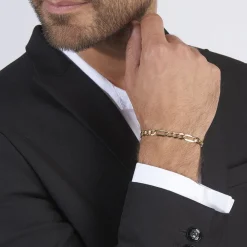 Marc Orian Bracelets Or|Bracelets Homme > Bracelet Or Jaune Maille Alternée