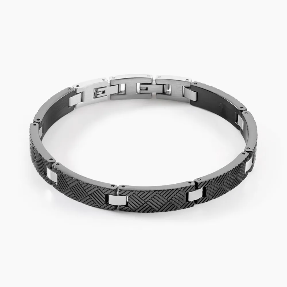 PHEBUS HIM Bracelets Homme|Bracelets Acier Inoxydable > Bracelet Acier Blanc Et Noir