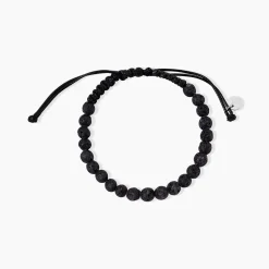 Bracelet Phebus Him Cordon Noir Pierre De Lave